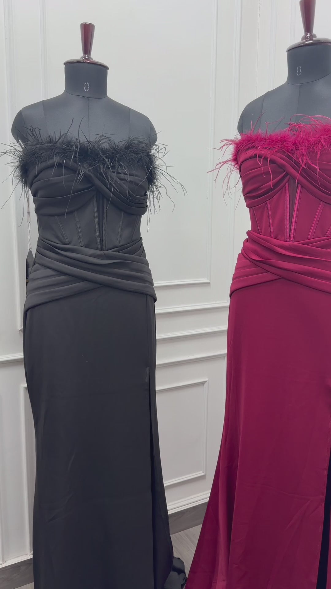 Velvet Plume Corset Gown