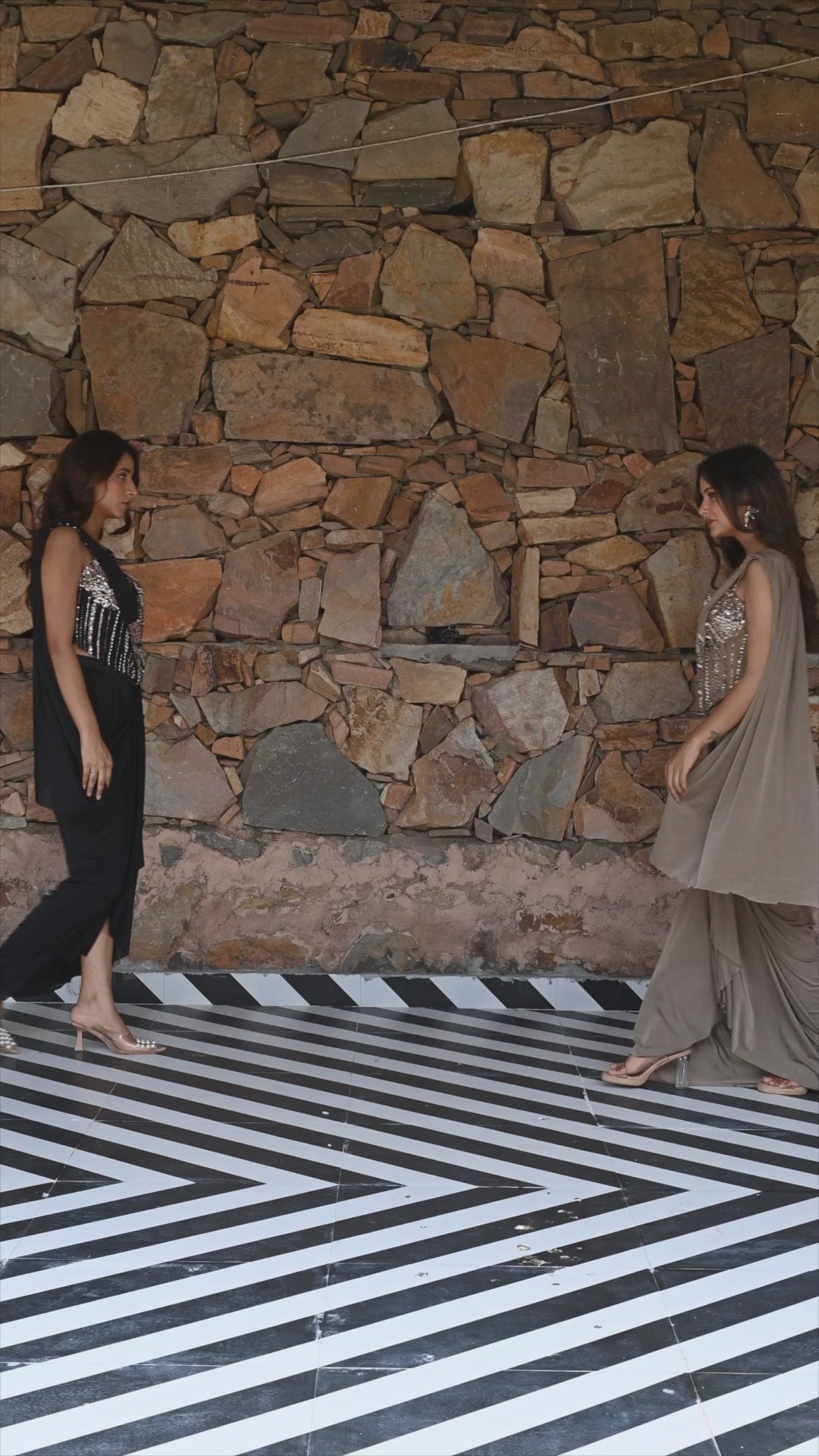 Champagne Corset Drape Saree