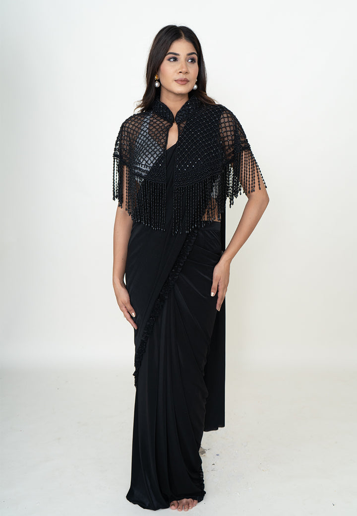 Black Jaal Beaded Cape