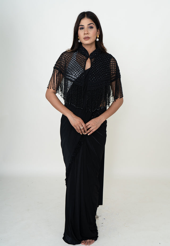 Black Jaal Beaded Cape