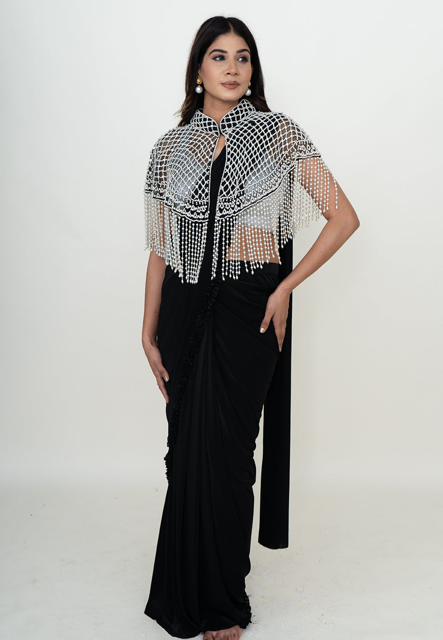 Handcrafted Silver Beaded Cape