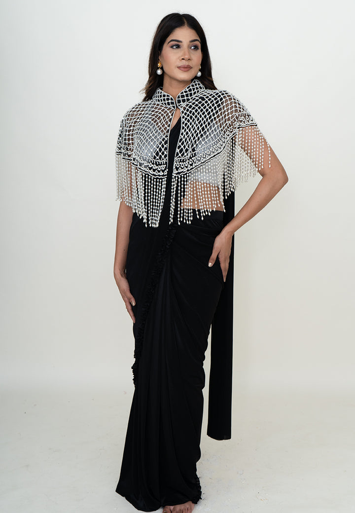 Handcrafted Silver Beaded Cape