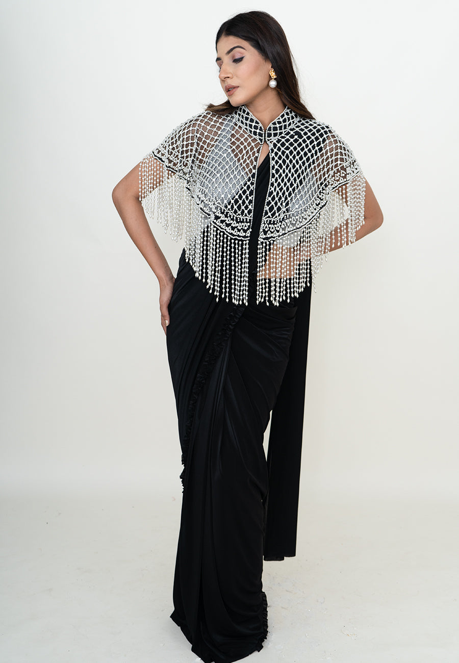 Handcrafted Silver Beaded Cape