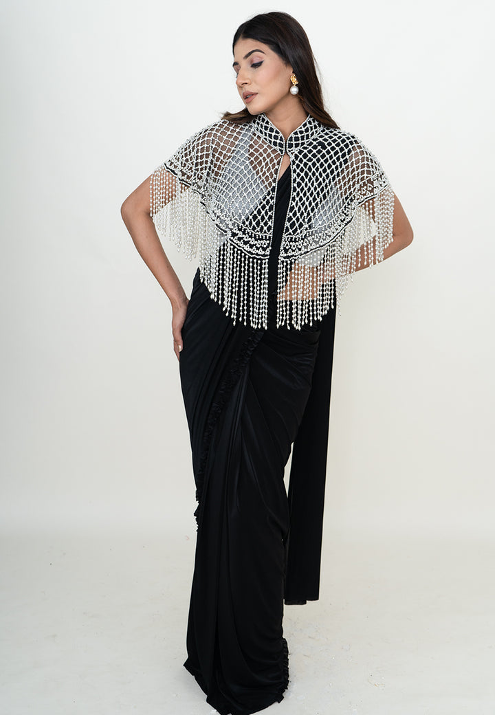 Handcrafted Silver Beaded Cape