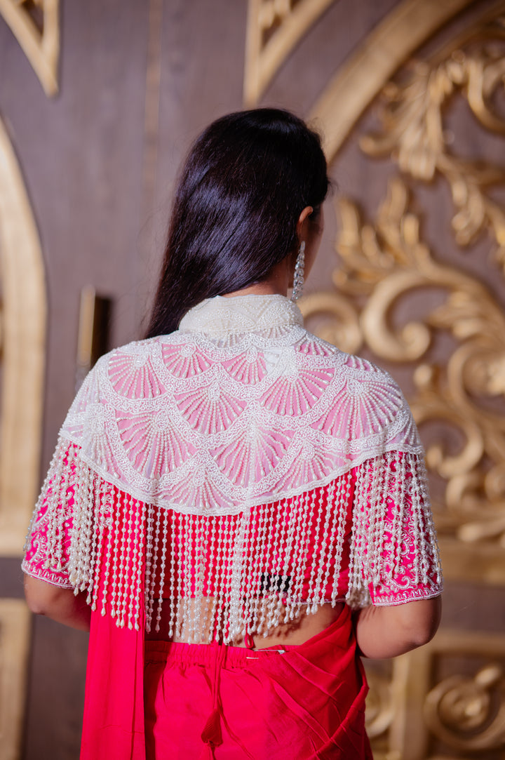 Ivory pearl Fringe cape