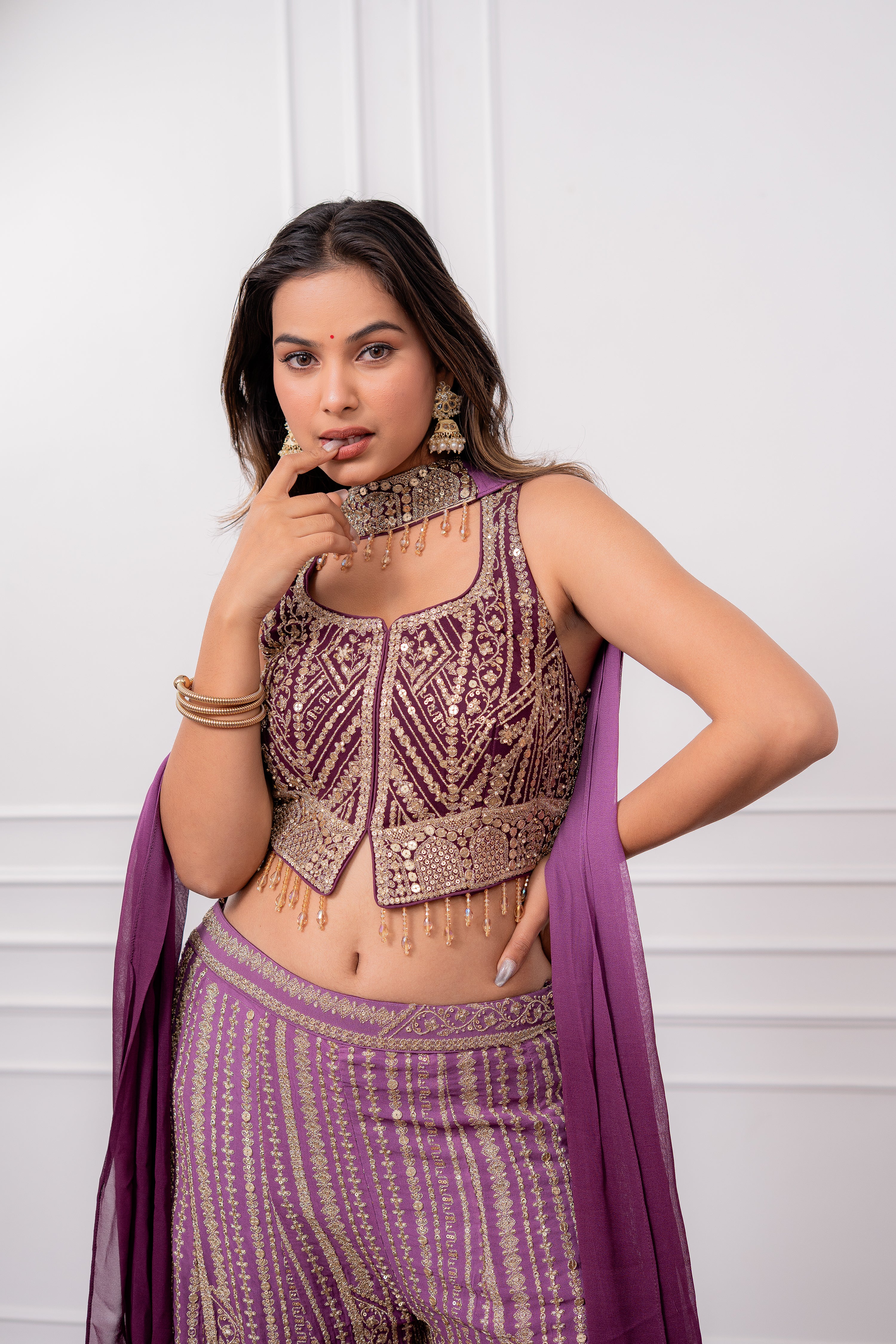 Purple Ombrè Palazzo Set