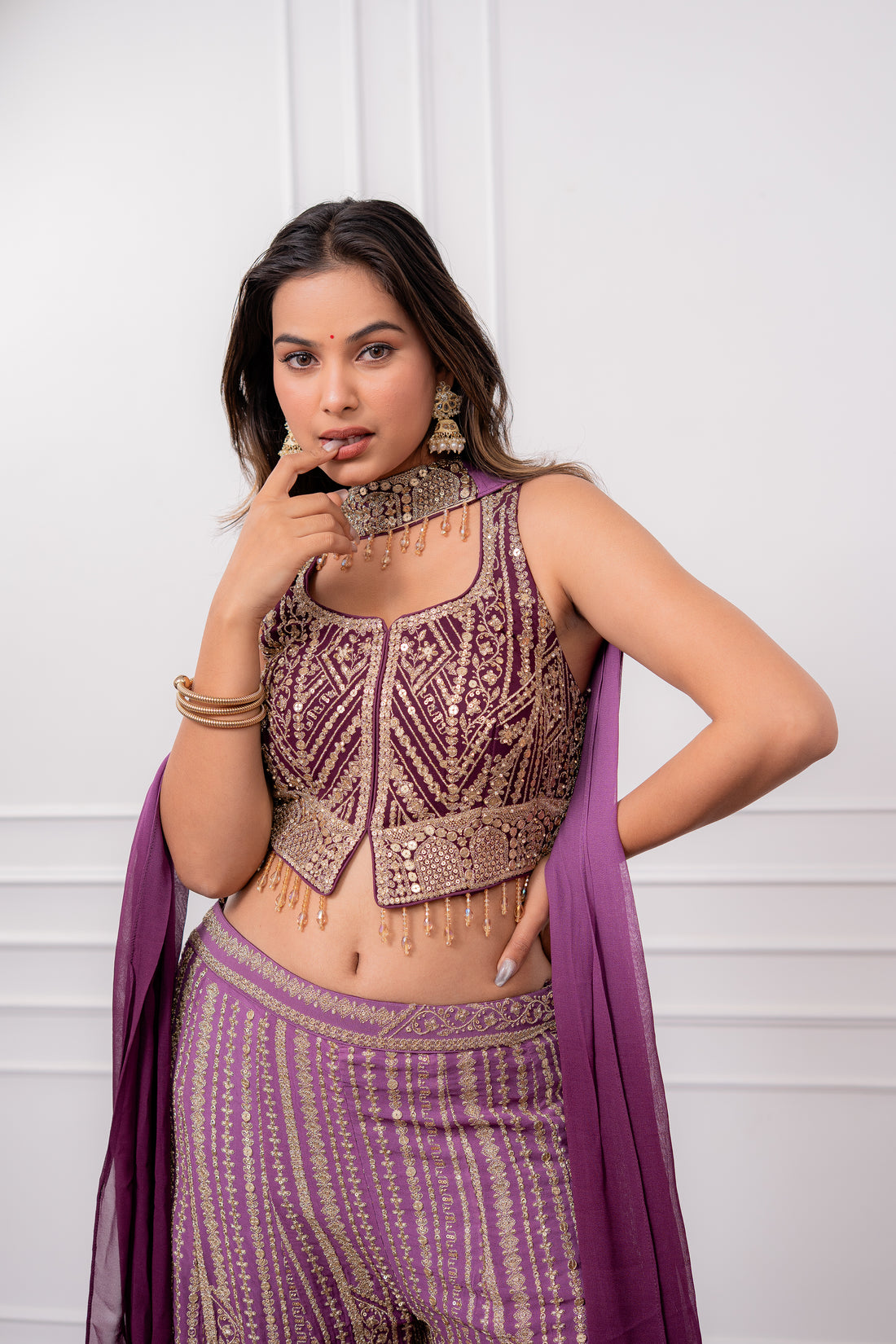 Purple Ombrè Palazzo Set