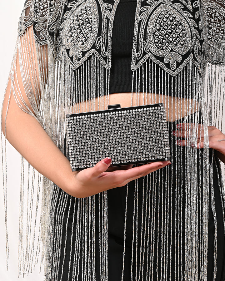 Elegance Silver Rhinestone Clutch