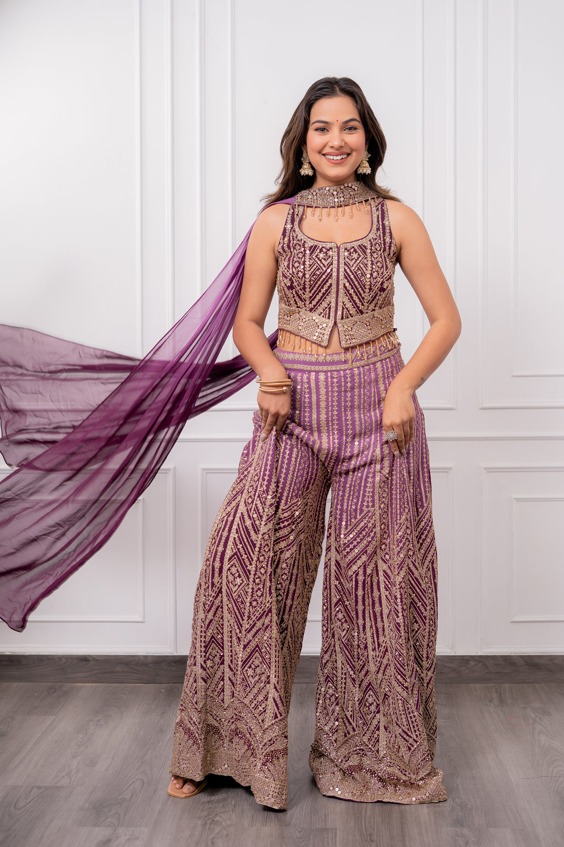 Purple Ombrè Palazzo Set