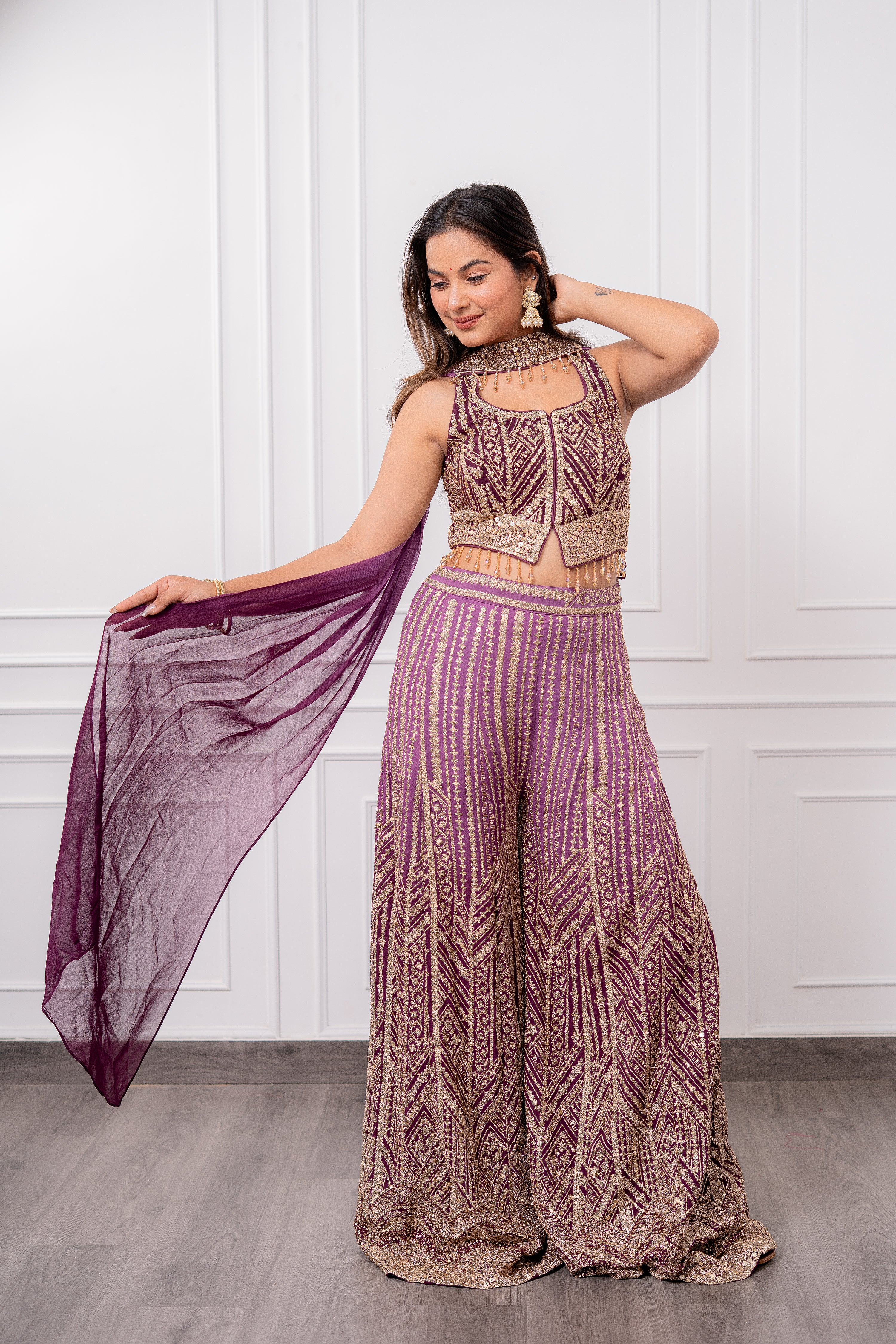 Purple Ombrè Palazzo Set