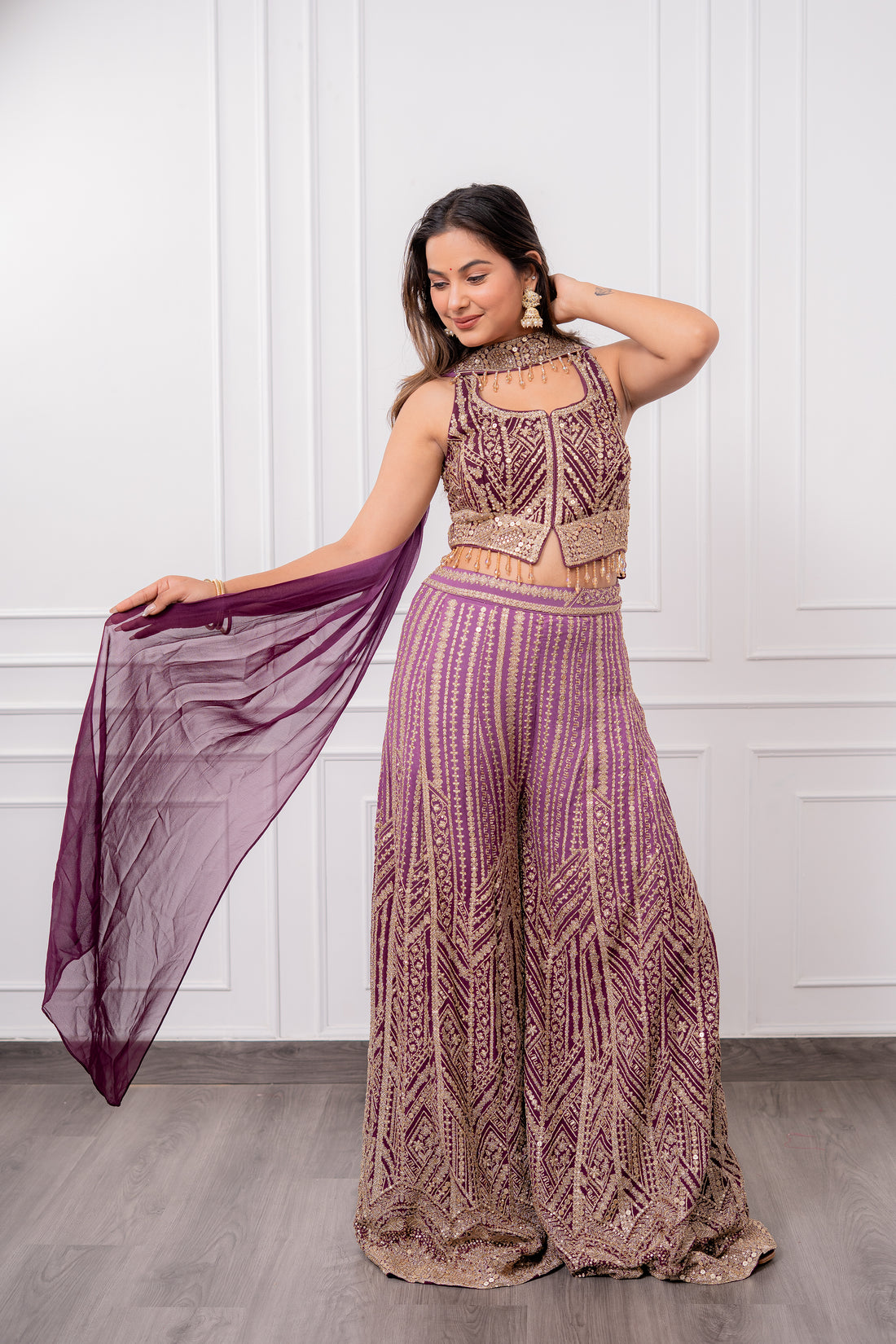 Purple Ombrè Palazzo Set