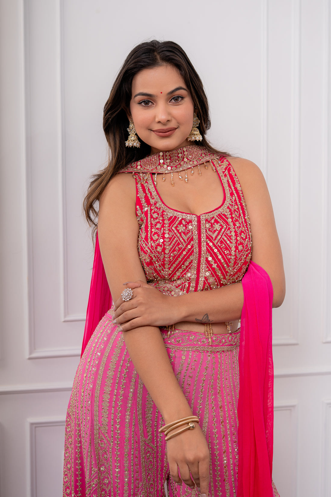 Ruby Radiance Ombrè Palazzo Set