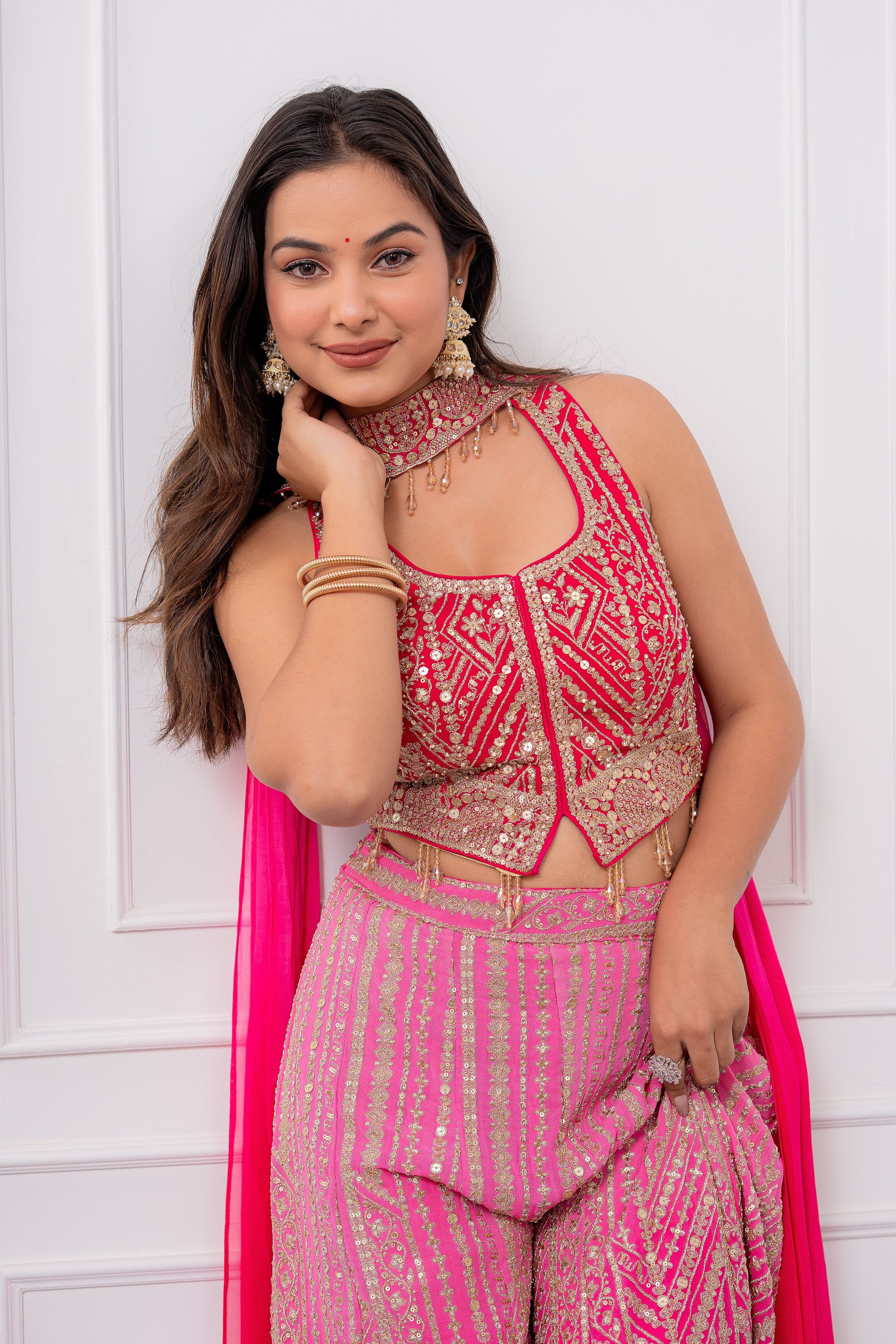 Ruby Radiance Ombrè Palazzo Set