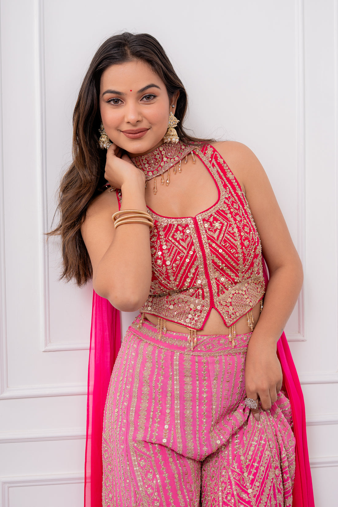 Ruby Radiance Ombrè Palazzo Set