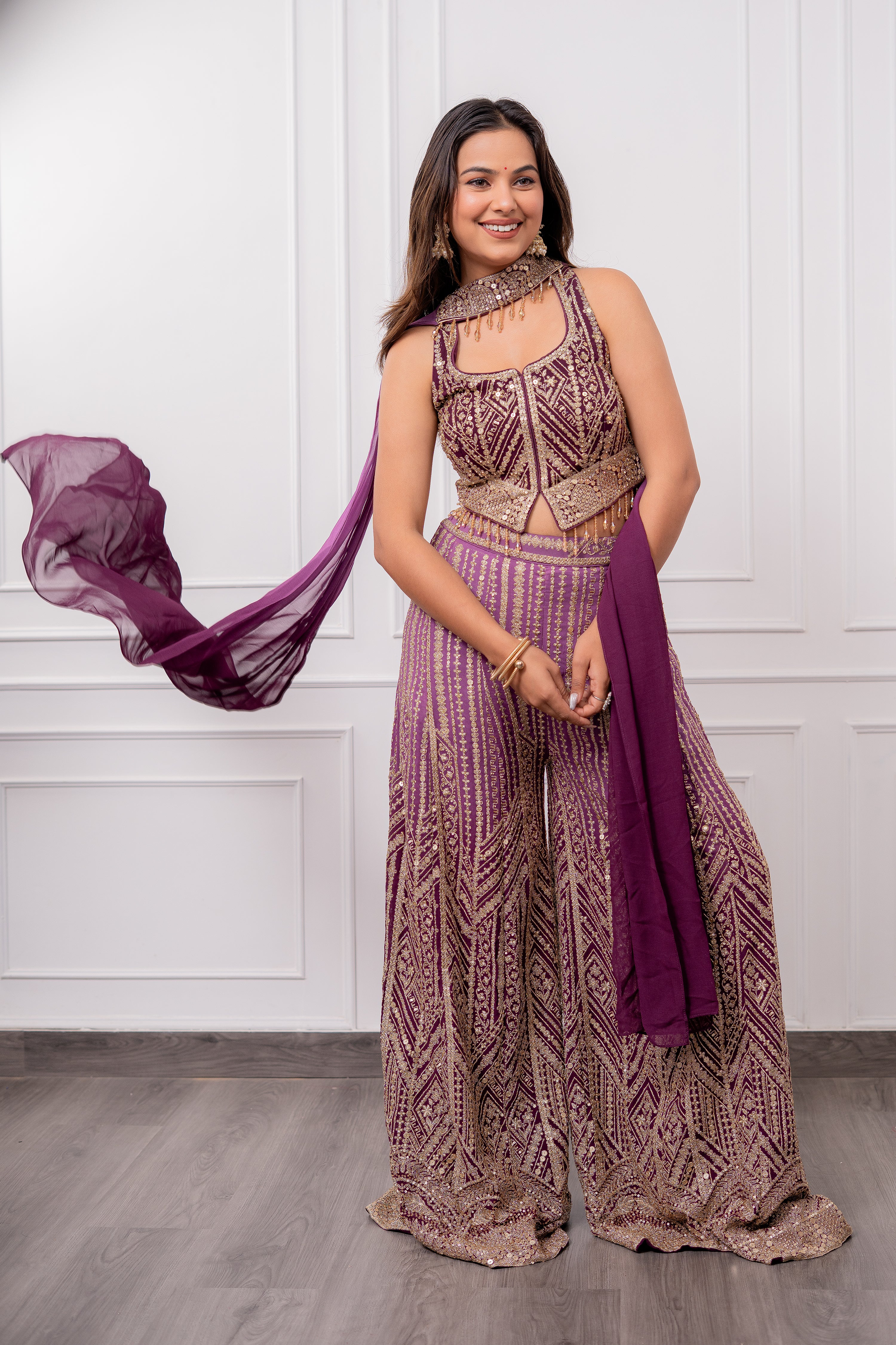 Purple Ombrè Palazzo Set