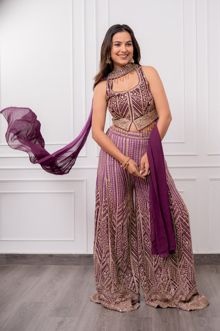 Purple Ombrè Palazzo Set