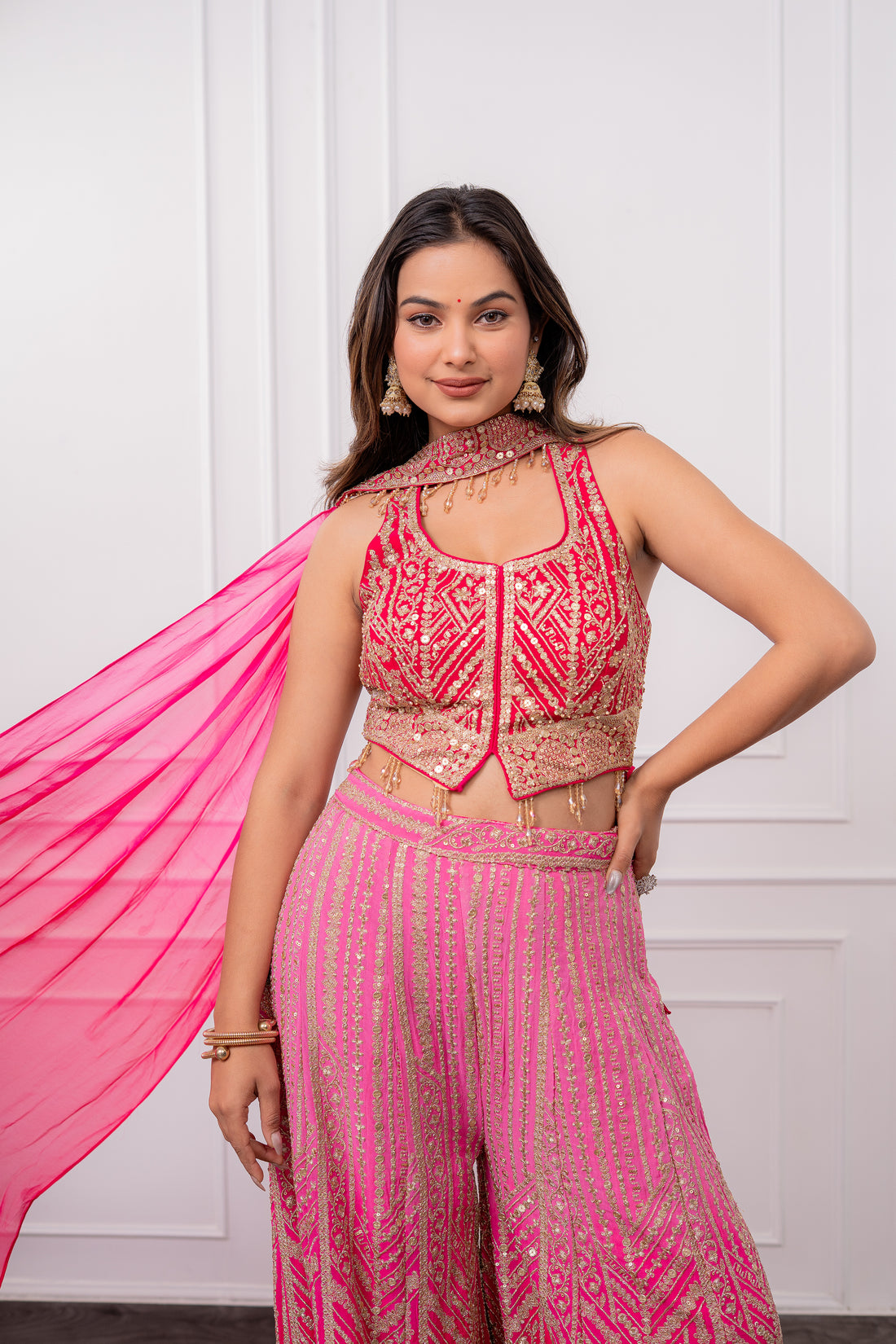 Ruby Radiance Ombrè Palazzo Set