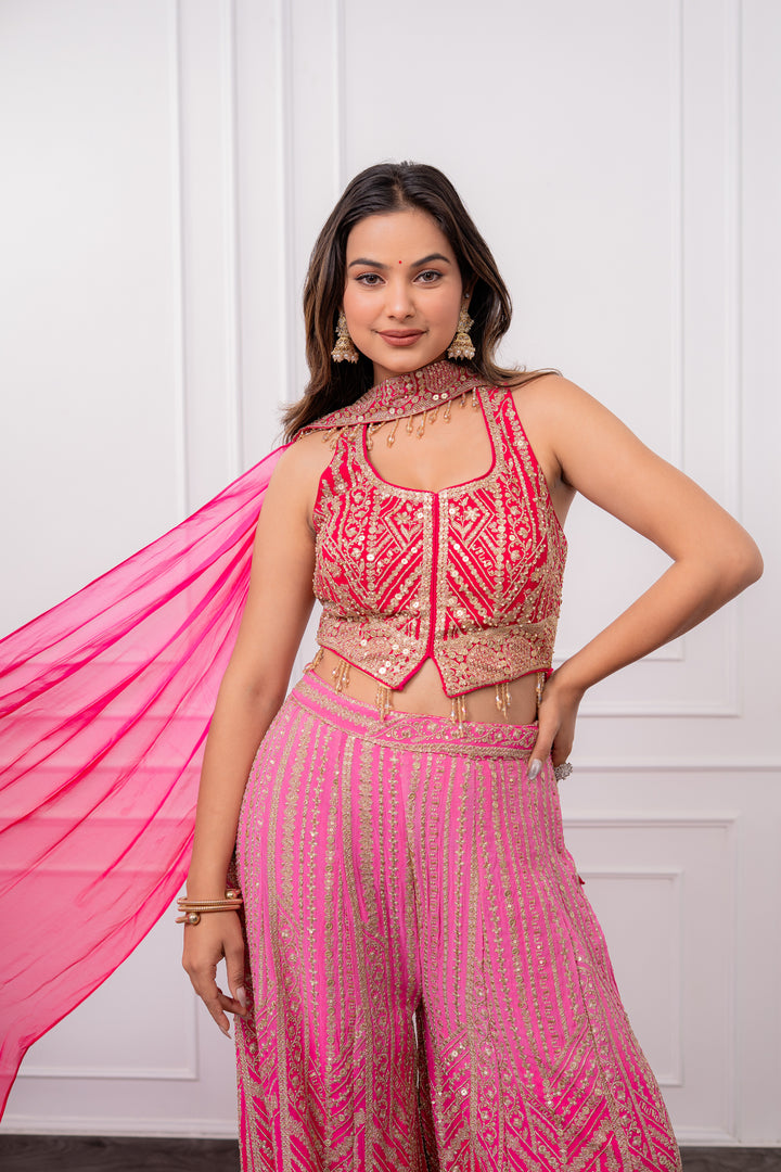 Ruby Radiance Ombrè Palazzo Set