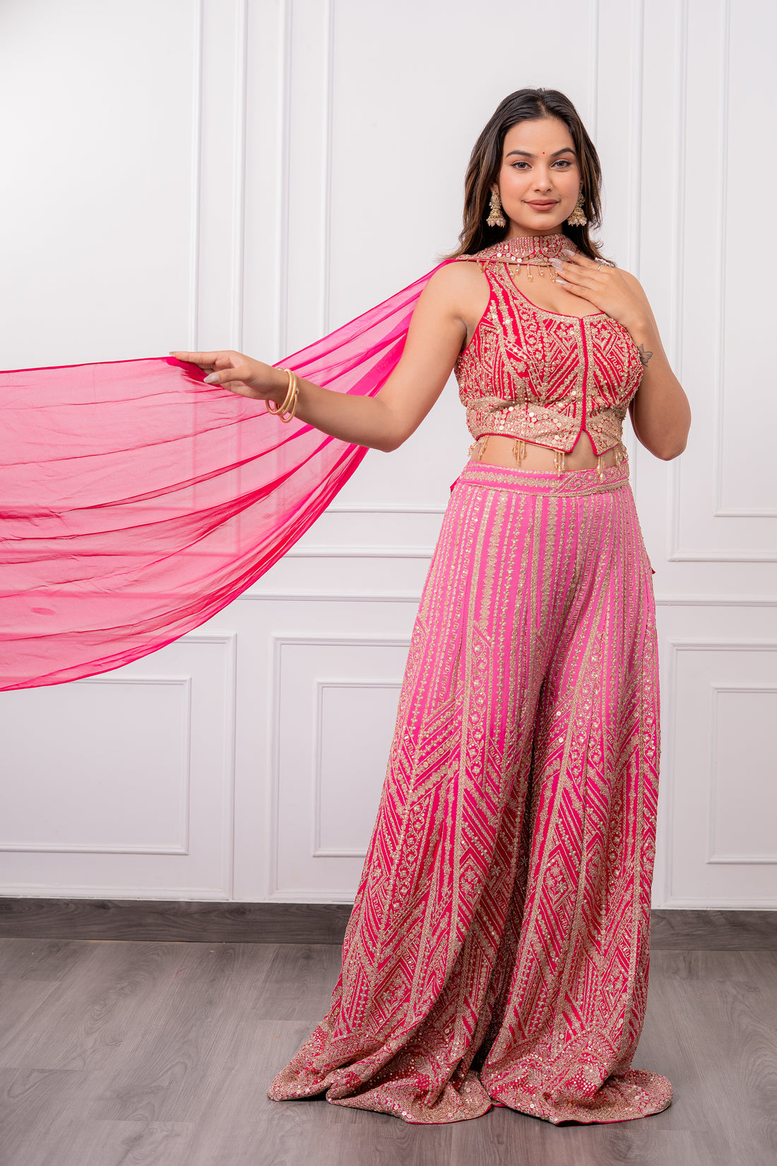 Ruby Radiance Ombrè Palazzo Set