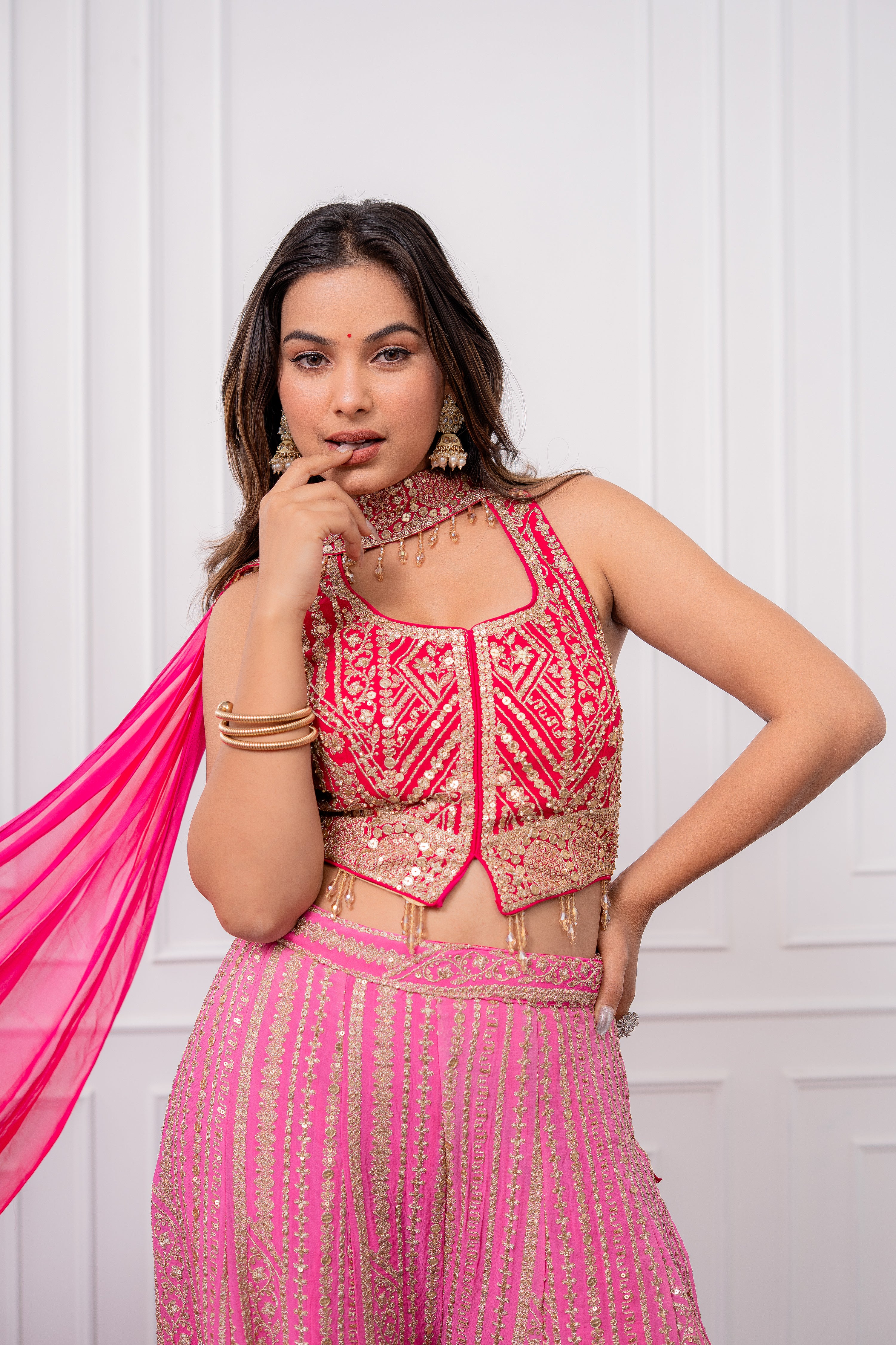 Ruby Radiance Ombrè Palazzo Set