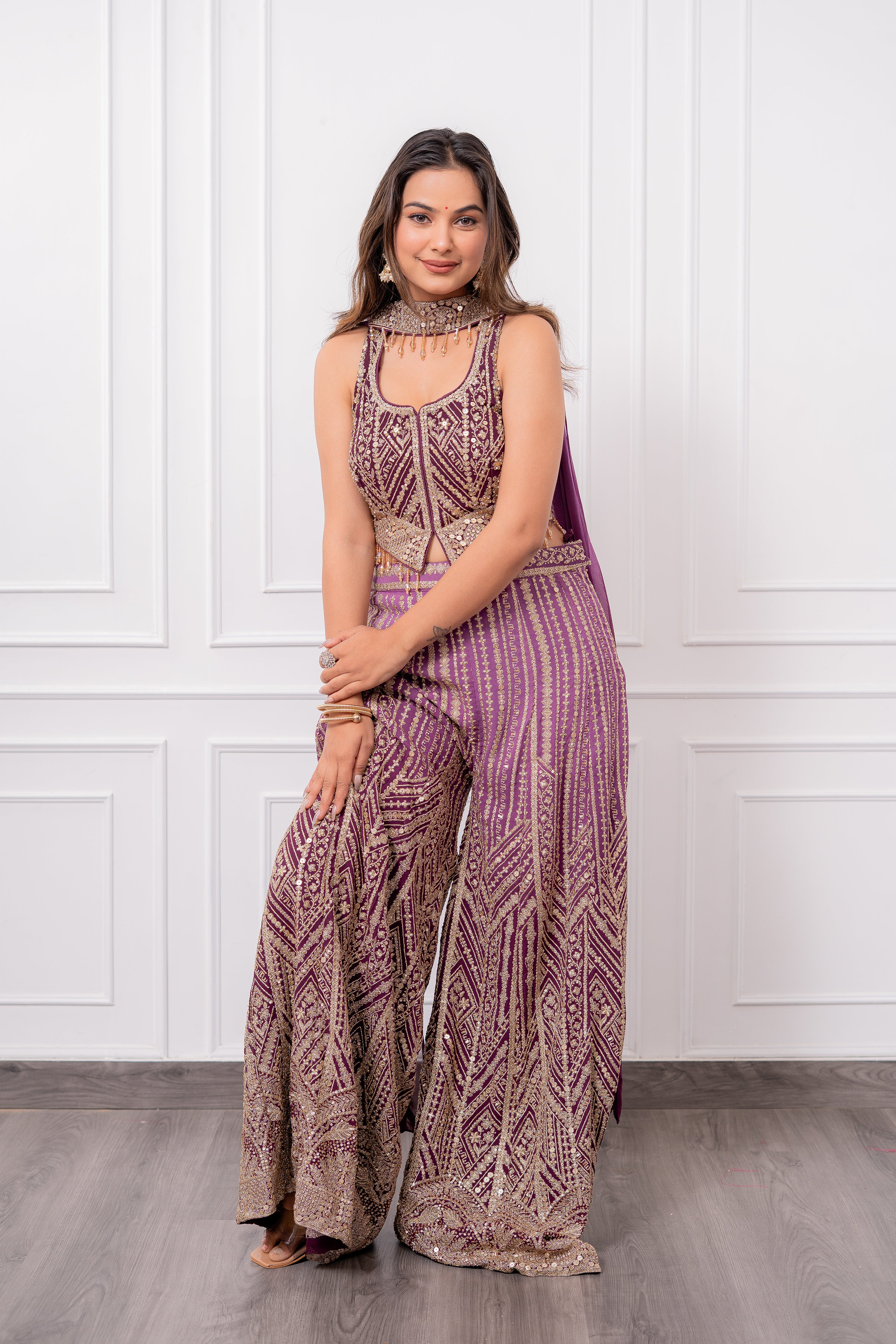 Purple Ombrè Palazzo Set
