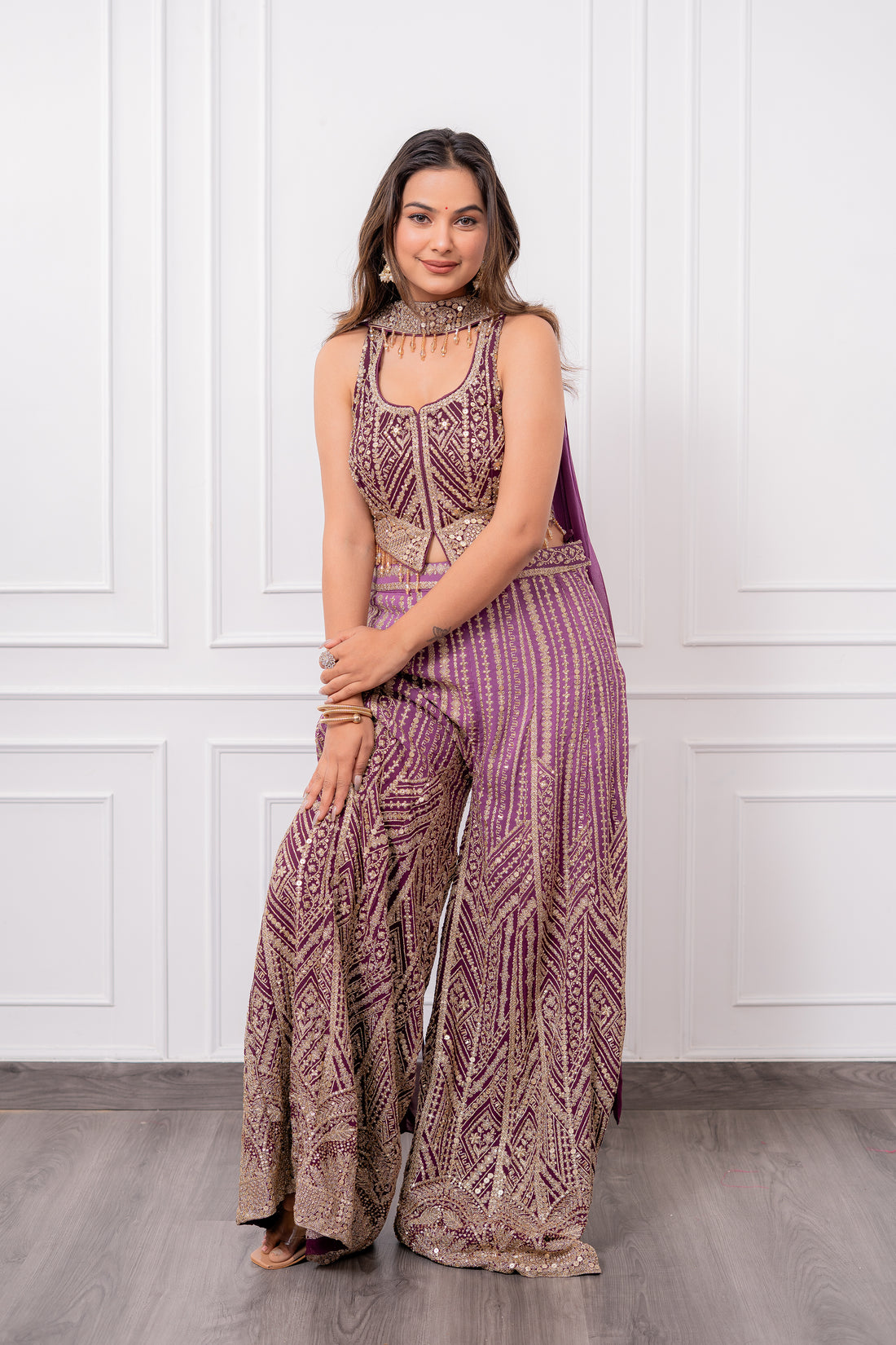 Purple Ombrè Palazzo Set