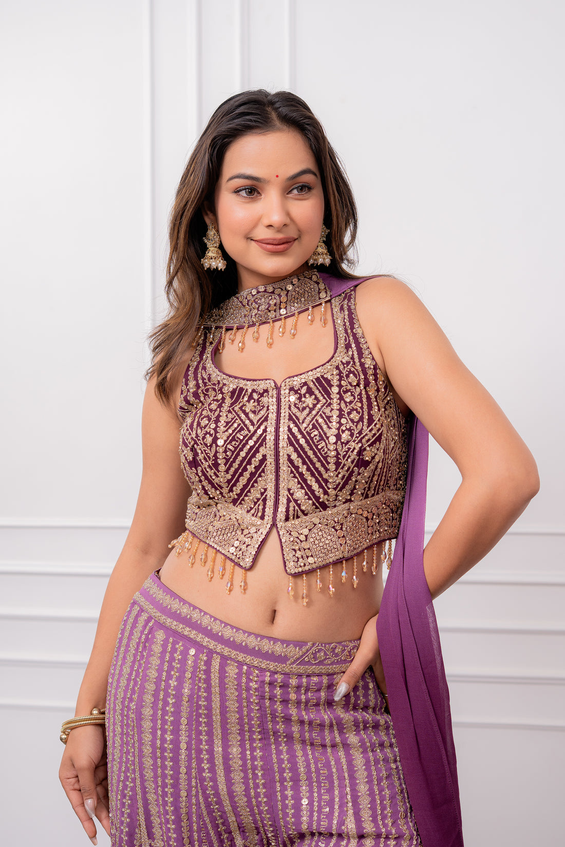 Purple Ombrè Palazzo Set