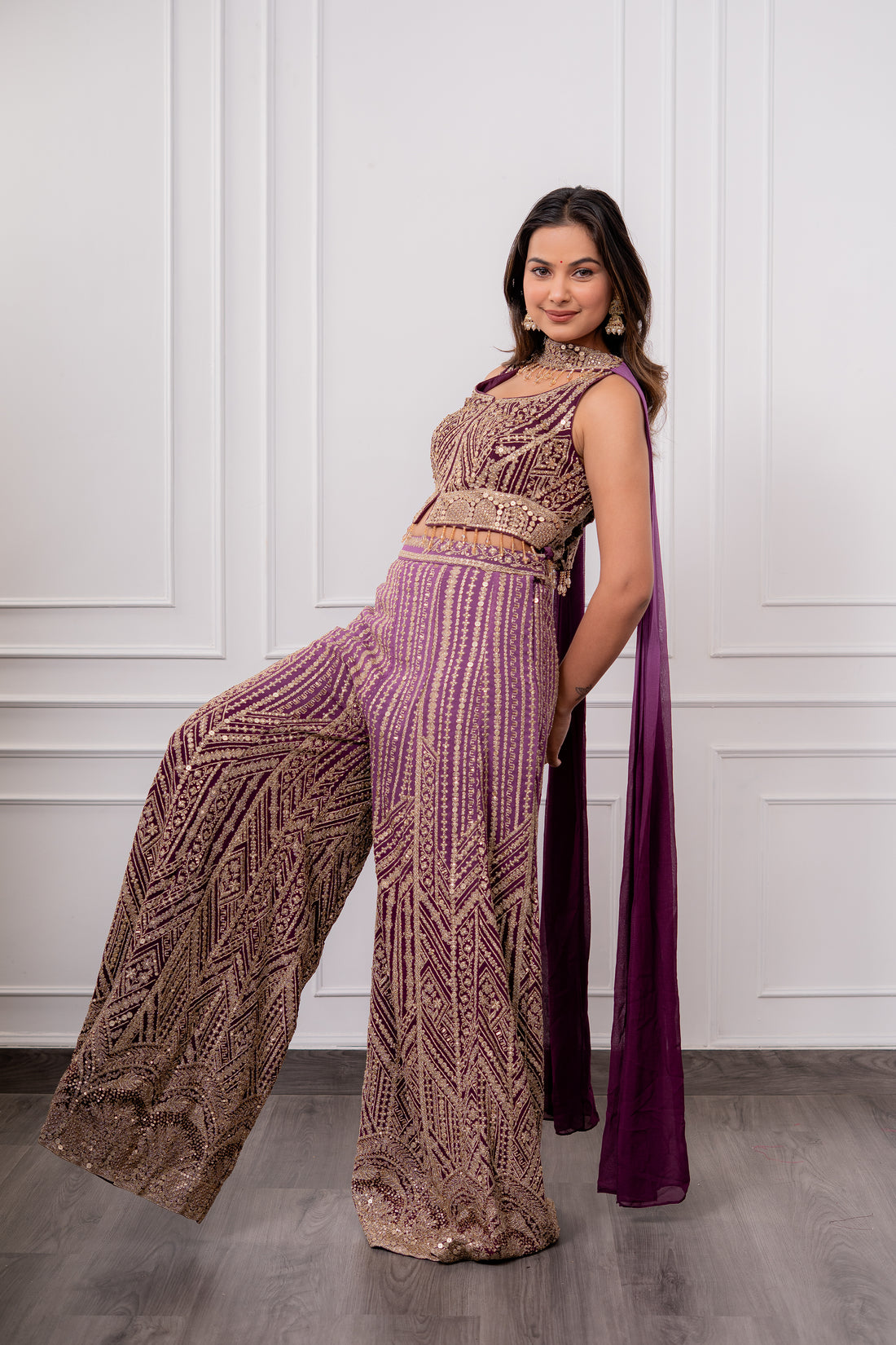 Purple Ombrè Palazzo Set