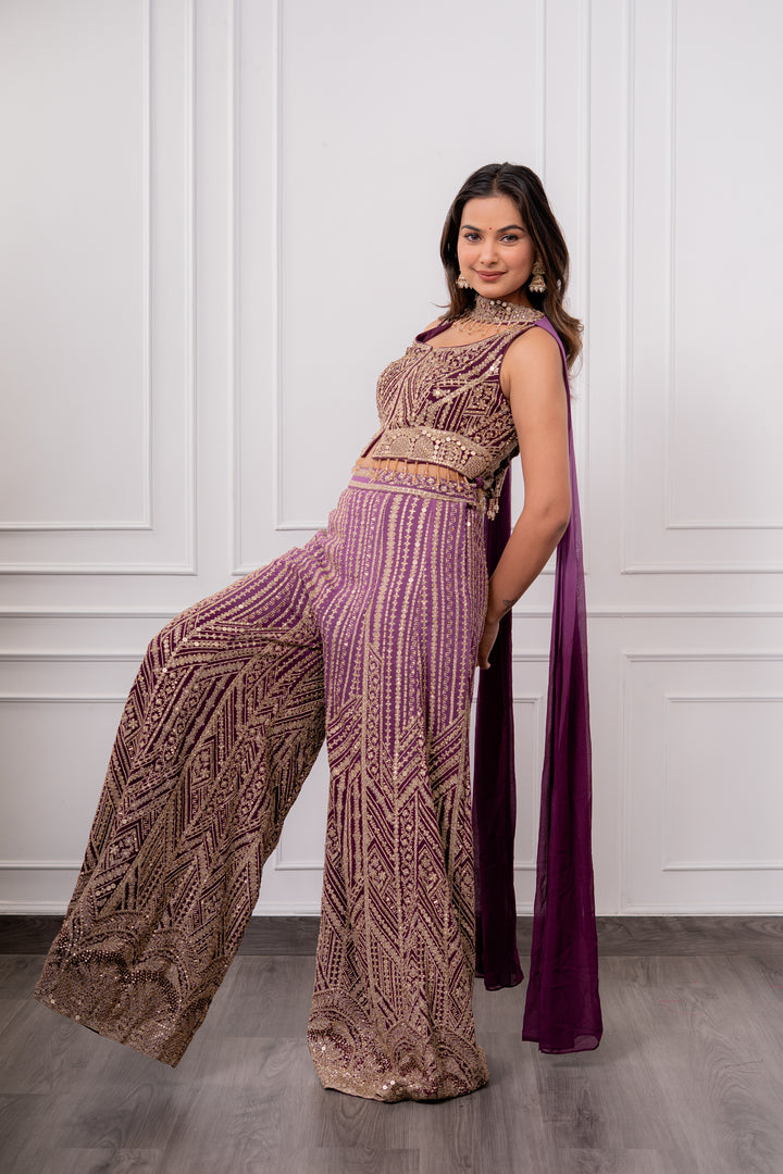 Purple Ombrè Palazzo Set